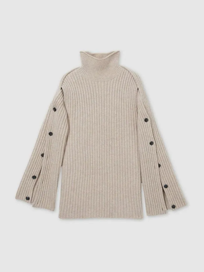 REISS Sweaters Women Atelier WoolBlend ButtonedSleeve Jumper With Cashmere Neutral