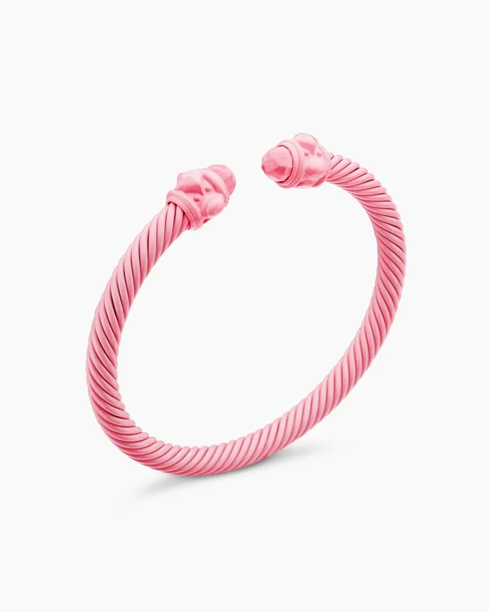 Renaissance Classic Cable Bracelet In Pink Aluminum 5mm Women David Yurman Cuff Renaissance Classic Cable Bracelet In Pink Aluminum 5mm Women David Yurman Cuff