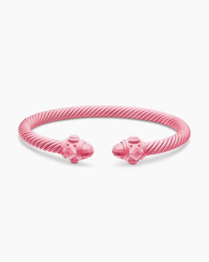 Renaissance Classic Cable Bracelet In Pink Aluminum 5mm Women David Yurman Cuff Renaissance Classic Cable Bracelet In Pink Aluminum 5mm Women David Yurman Cuff