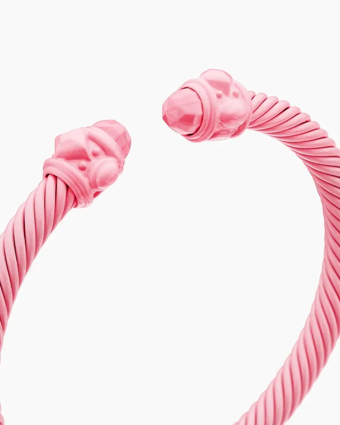 Renaissance Classic Cable Bracelet In Pink Aluminum 5mm Women David Yurman Cuff Renaissance Classic Cable Bracelet In Pink Aluminum 5mm Women David Yurman Cuff