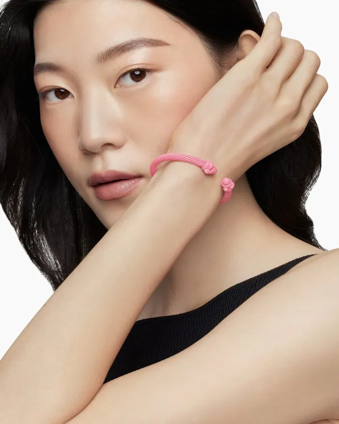 Renaissance Classic Cable Bracelet In Pink Aluminum 5mm Women David Yurman Cuff Renaissance Classic Cable Bracelet In Pink Aluminum 5mm Women David Yurman Cuff