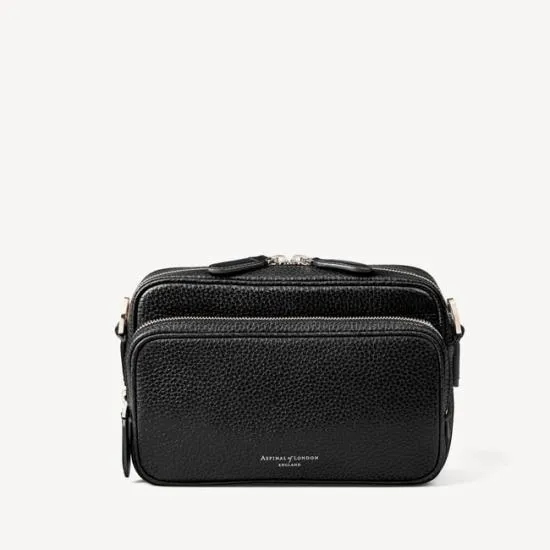Reporter East West Messenger Bag Black Pebble Men Aspinal Of London Messenger Bags