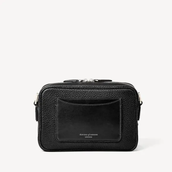 Reporter East West Messenger Bag Black Pebble Men Aspinal Of London Messenger Bags