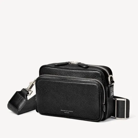 Reporter East West Messenger Bag Black Pebble Men Aspinal Of London Messenger Bags