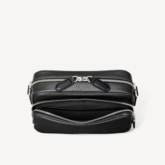 Reporter East West Messenger Bag Black Pebble Men Aspinal Of London Messenger Bags