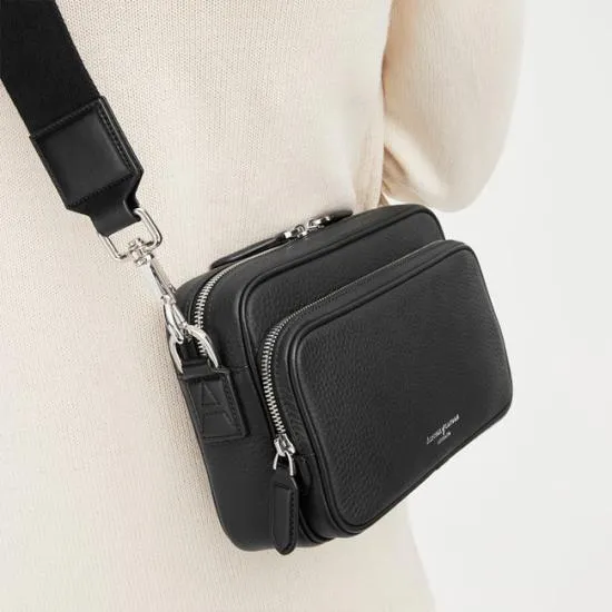 Reporter East West Messenger Bag Black Pebble Men Aspinal Of London Messenger Bags