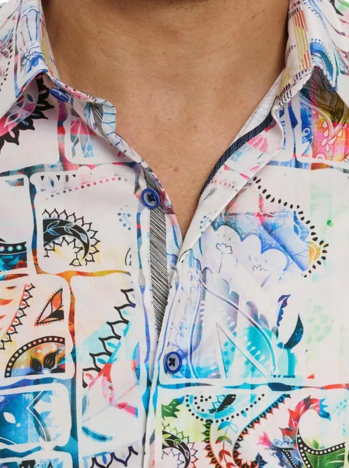 Robert Graham Button Down Shirts Men Belize Short Sleeve Button Down Shirt Big Multi