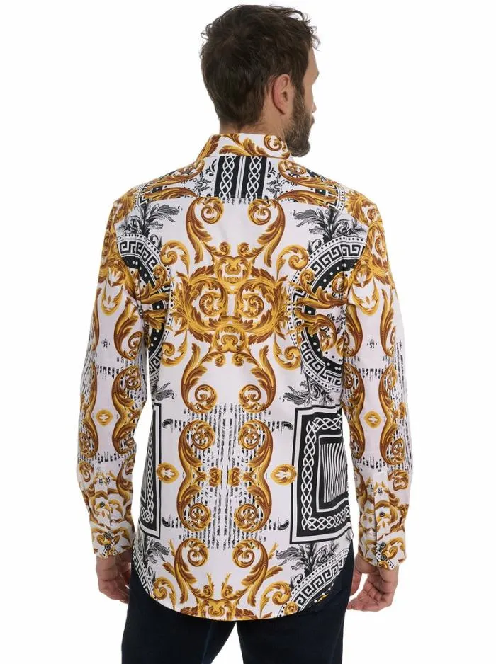 Robert Graham Button Down Shirts Men Gilded Scrolls Long Sleeve Button Down Shirt Multi