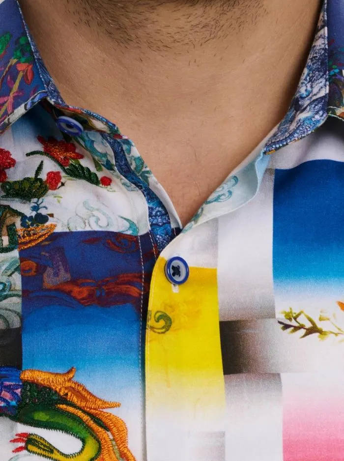 Robert Graham Button Down Shirts Men Koa Long Sleeve Button Down Shirt Multi