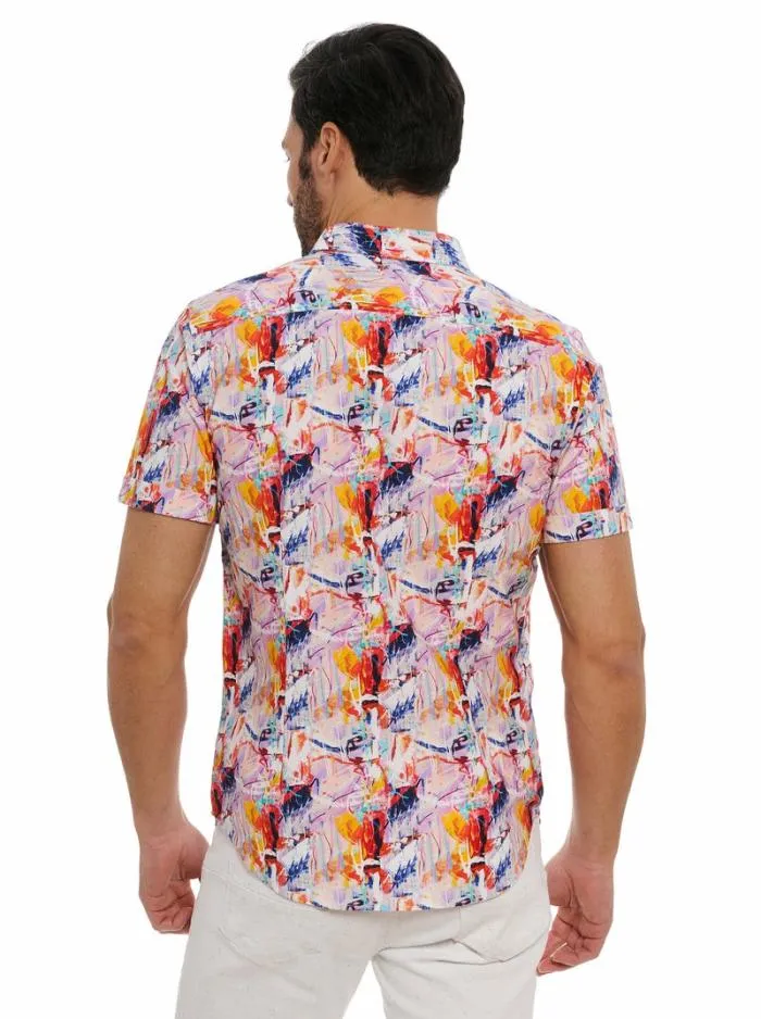 Robert Graham Button Down Shirts Men Ledger Short Sleeve Button Down Shirt Multi