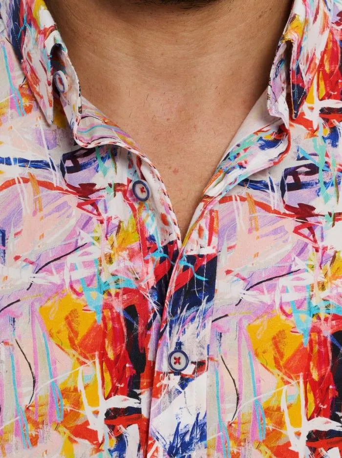 Robert Graham Button Down Shirts Men Ledger Short Sleeve Button Down Shirt Multi