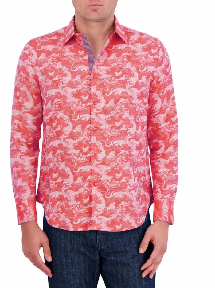 Robert Graham Button Down Shirts Men Poseidon Long Sleeve Button Down Shirt Turquoise