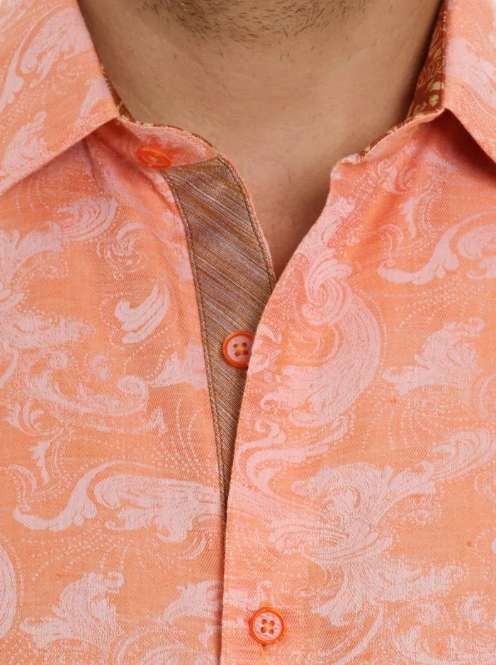 Robert Graham Button Down Shirts Men Poseidon Short Sleeve Button Down Shirt Turquoise