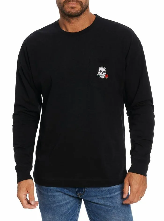 Robert Graham Sweaters and Knits Men Las Vegas Long Sleeve TShirt Black