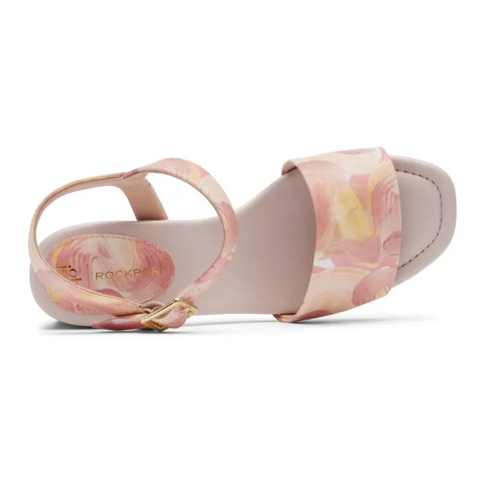 Rockport Heels Women Oh Joy 8211 Farrah 2Strap Heel Pink Painterly
