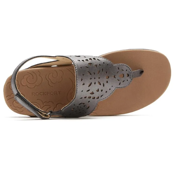 Rockport Sandals and Wedges Women Ridge Circle Cutout Thong Pewter