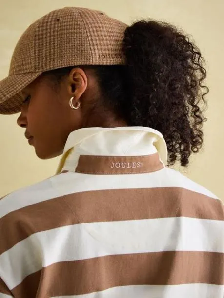 Rugby Shirts Women Joules Tan Brown Boxy Fit Rugby Shirt