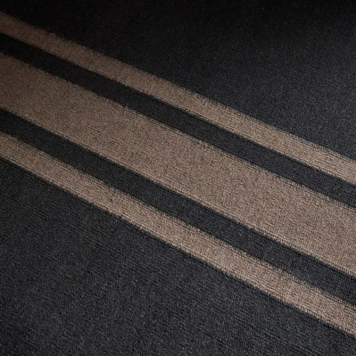 Rugs Runners House James Perse 35FT X 14FT Three Stripe Runner Anthracitemule