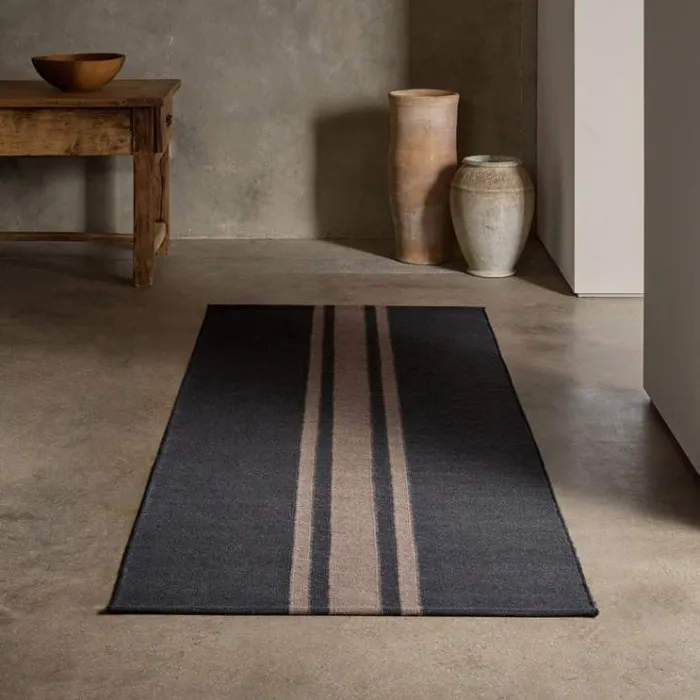 Rugs Runners House James Perse 35FT X 9FT Three Stripe Runner Anthracitemule