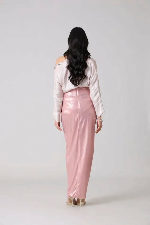 Scarlet Sage CoOrd Sets Antonia Set 8211 Metallic Ash Pink 8211 Women