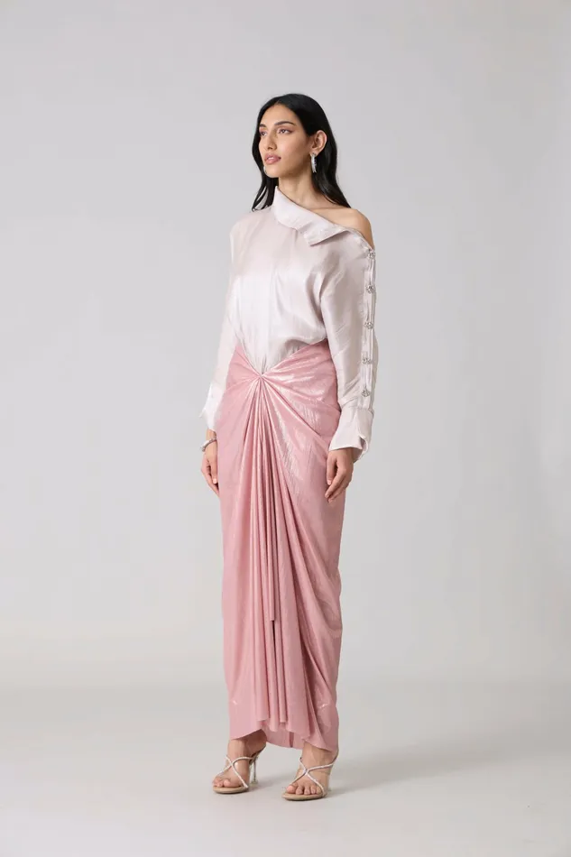 Scarlet Sage CoOrd Sets Antonia Set 8211 Metallic Ash Pink 8211 Women