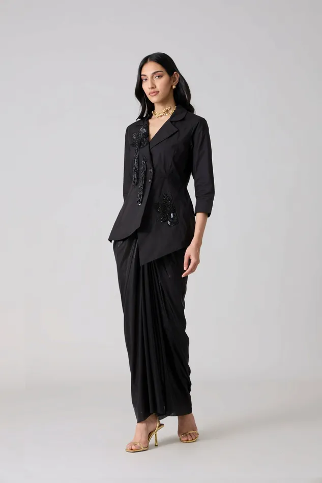 Scarlet Sage Overlays Atrina Applique Jacket 8211 Black 8211 Women