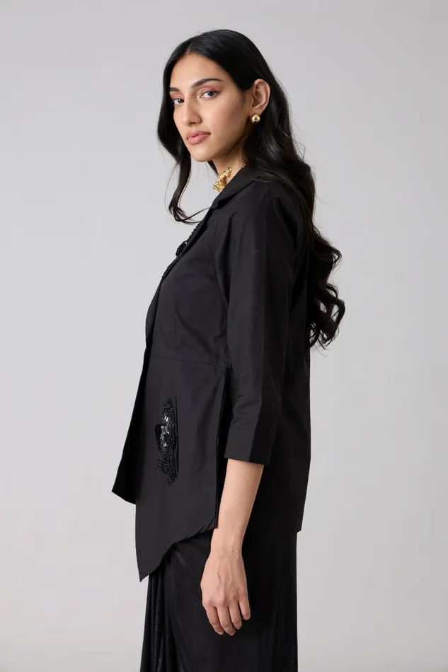 Scarlet Sage Overlays Atrina Applique Jacket 8211 Black 8211 Women