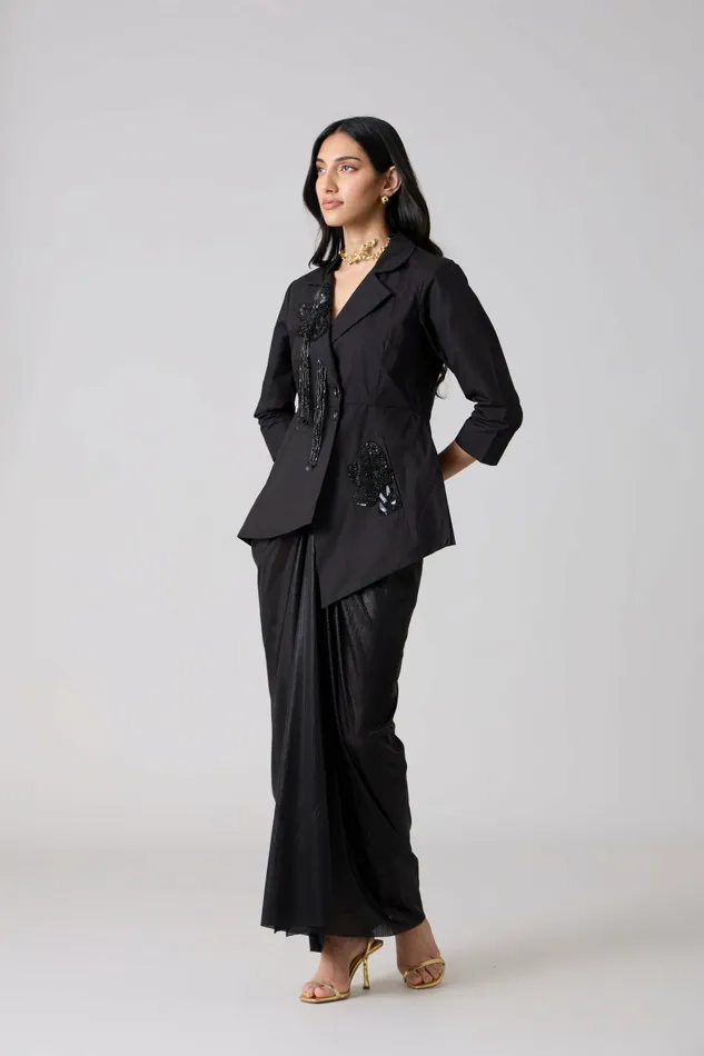 Scarlet Sage Overlays Atrina Applique Jacket 8211 Black 8211 Women