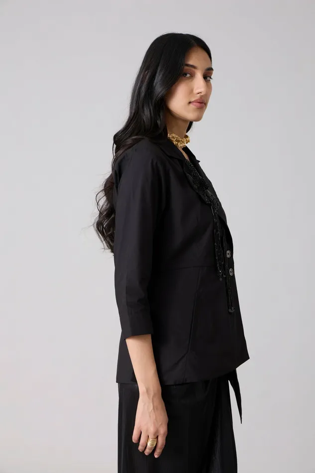 Scarlet Sage Overlays Atrina Applique Jacket 8211 Black 8211 Women