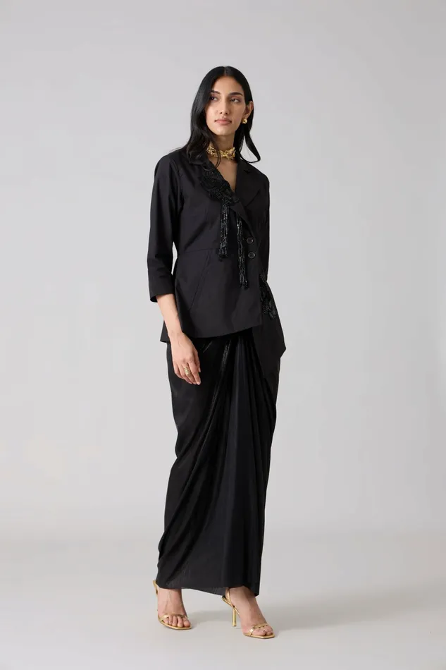 Scarlet Sage Overlays Atrina Applique Jacket 8211 Black 8211 Women