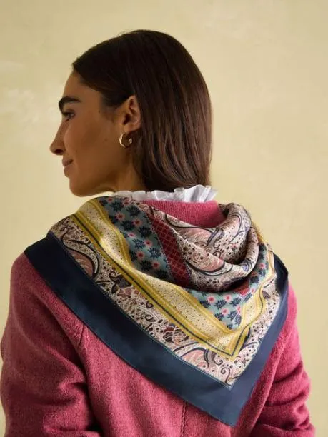 Scarves Women Joules Multi Square Silk Scarf