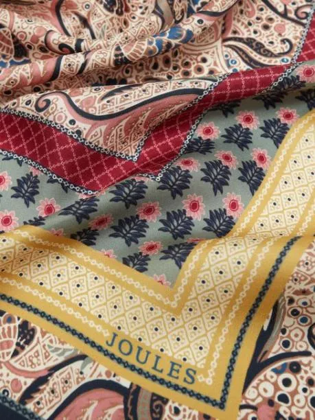 Scarves Women Joules Multi Square Silk Scarf