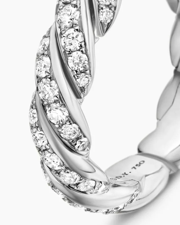 Sculpted Cable Flex Band Ring In 18K White Gold 5mm Women David Yurman Band