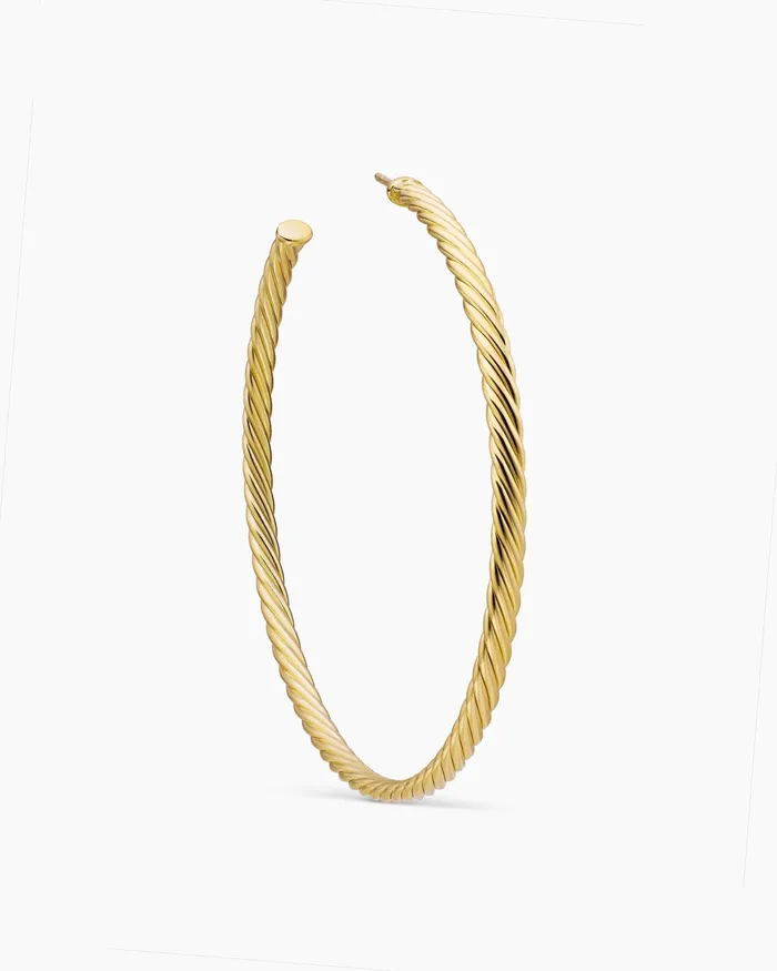 Sculpted Cable Hoop Earrings In 18K Yellow Gold 25in Women David Yurman Hoop Sculpted Cable Hoop Earrings In 18K Yellow Gold 25in Women David Yurman Hoop