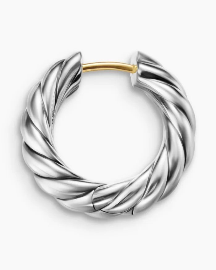 Sculpted Cable Hoop Earrings In Sterling Silver 186mm Women David Yurman Hoop Sculpted Cable Hoop Earrings In Sterling Silver 186mm Women David Yurman Hoop