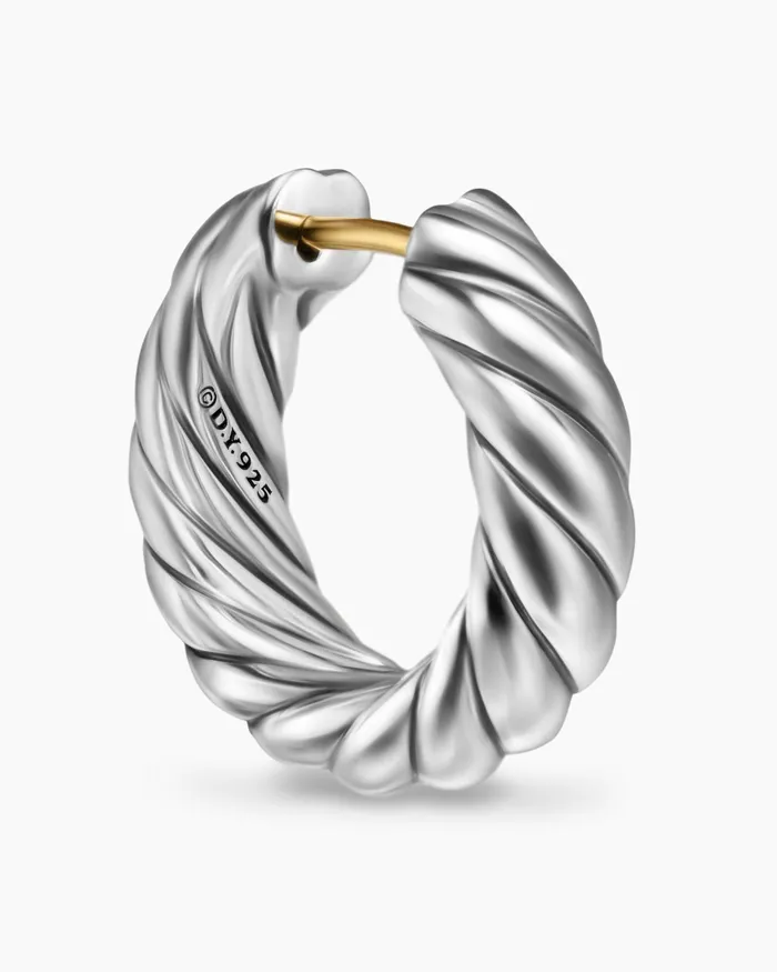 Sculpted Cable Hoop Earrings In Sterling Silver 186mm Women David Yurman Hoop Sculpted Cable Hoop Earrings In Sterling Silver 186mm Women David Yurman Hoop
