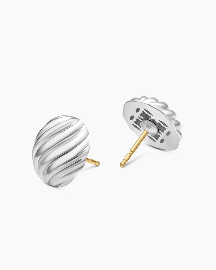 Sculpted Cable Stud Earrings In Sterling Silver 14mm Women David Yurman Stud Sculpted Cable Stud Earrings In Sterling Silver 14mm Women David Yurman Stud