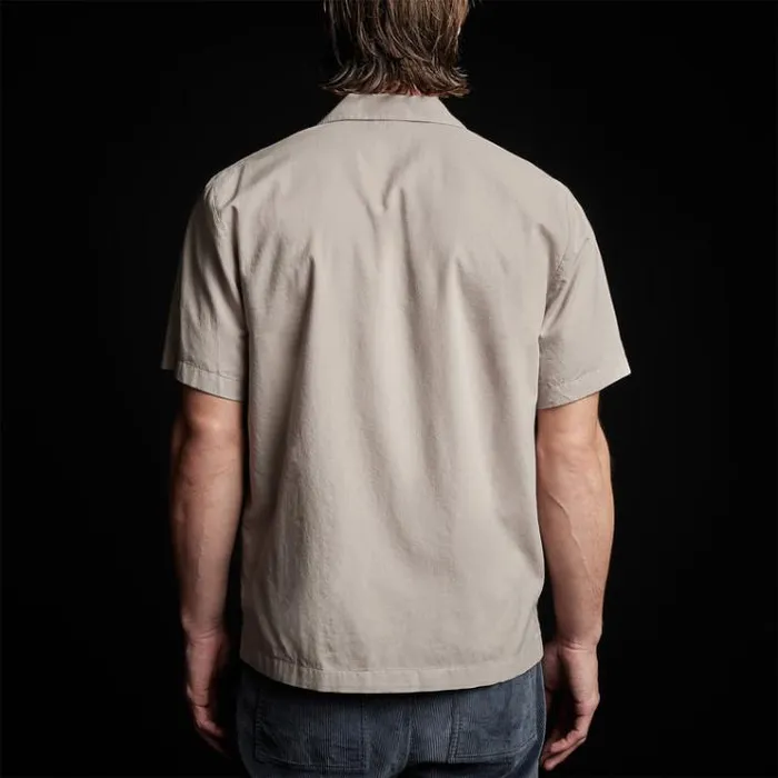 Shirting Men James Perse Double Layer Short Sleeve Shirt Silt