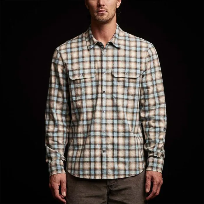 Shirting Men James Perse Plaid Flannel Shirt Baby Blue