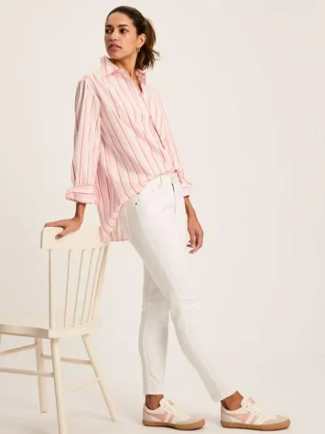 Shirts and Blouses Women Joules PinkWhite Cotton Shirt