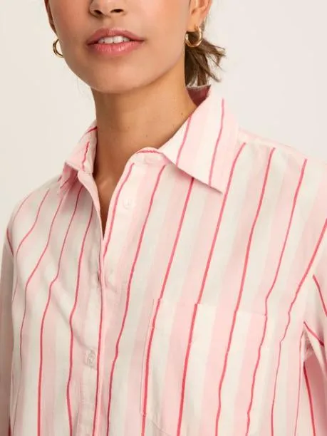 Shirts and Blouses Women Joules PinkWhite Cotton Shirt
