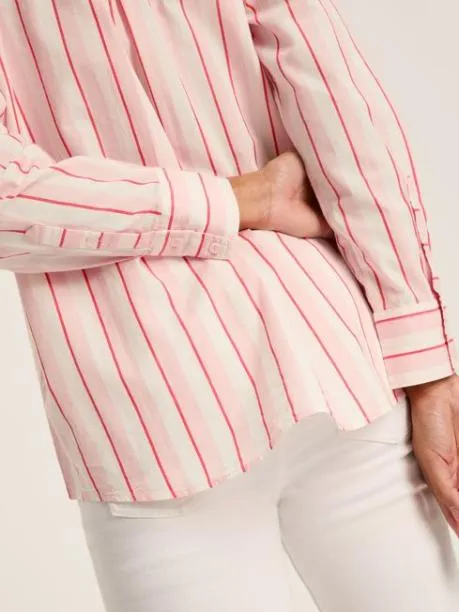 Shirts and Blouses Women Joules PinkWhite Cotton Shirt