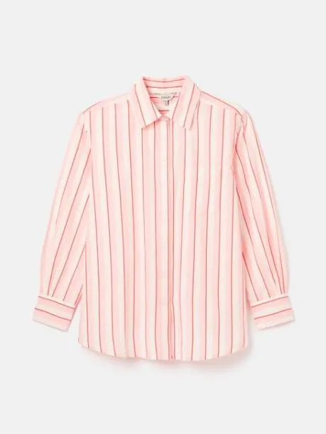 Shirts and Blouses Women Joules PinkWhite Cotton Shirt