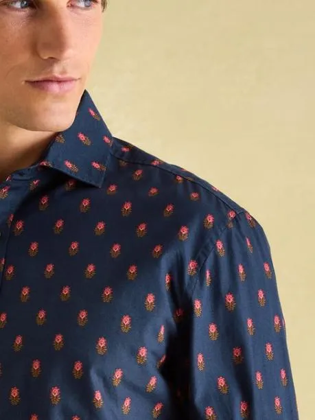 Shirts Men Joules Navy Ditsy Cotton Shirt