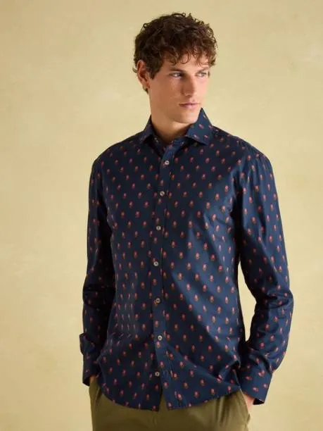 Shirts Men Joules Navy Ditsy Cotton Shirt