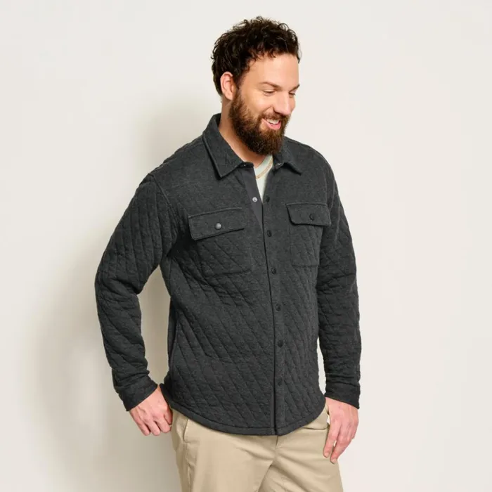 Shirts Men Orvis Outdoor Quilted Snap Shirt Jacket Black