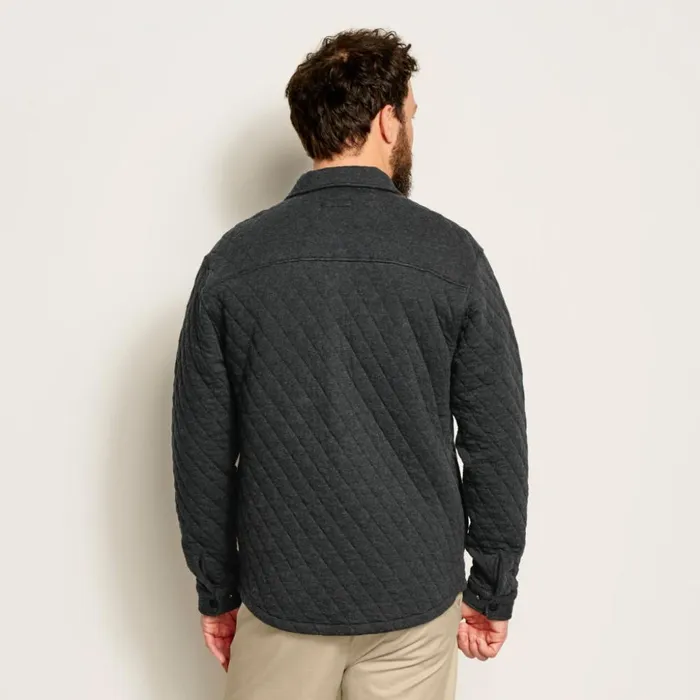 Shirts Men Orvis Outdoor Quilted Snap Shirt Jacket Black