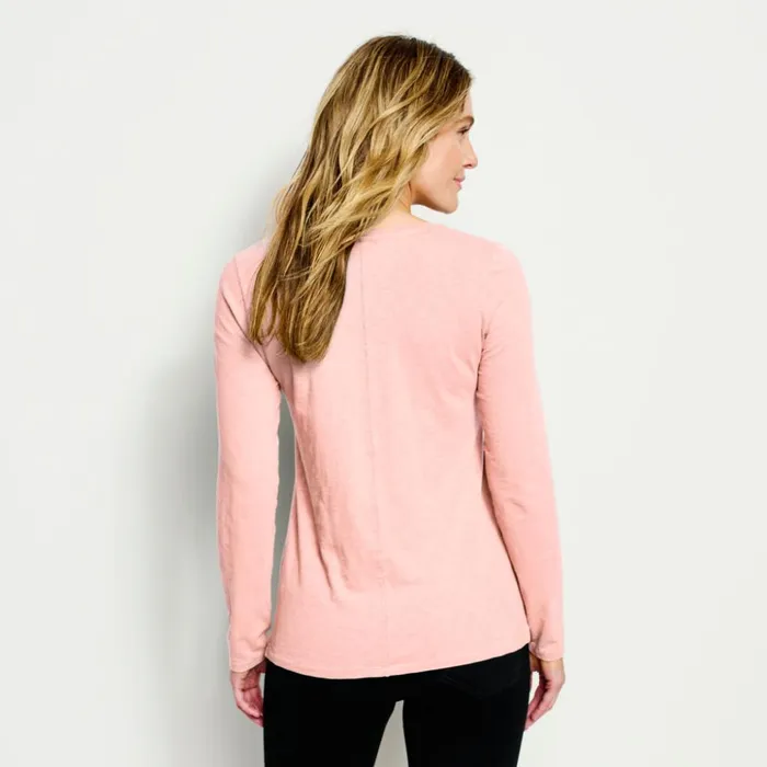 Shirts Women Orvis Canyon VNeck LongSleeved Tee Pale Clay