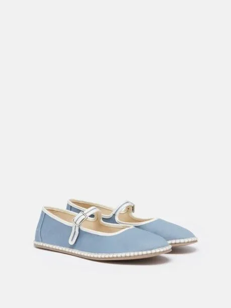 Shoes Women Joules Light Blue Canvas Mary Jane Shoes