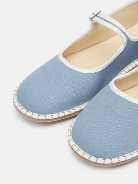 Shoes Women Joules Light Blue Canvas Mary Jane Shoes